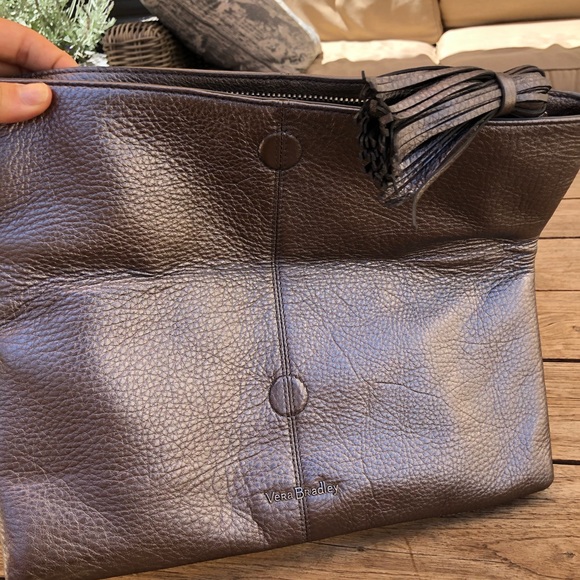 Vera Bradley Leather Silver Clutch - Picture 5 of 8